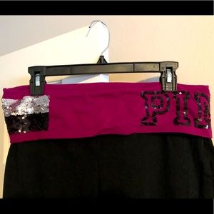 PINK Fold Over Waist Bootcut Leggings